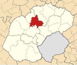 Map of the Free State with Matjhabeng highlighted (2011)